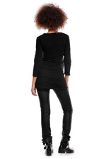 Barseltunika fra PeeKaBoo til dame fra MS StyleHaven, laget av Bomull, farge Svart, størrelse XXL, med 45720 ermer, perfekt til casual; dress