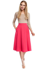 Knelengde Skjørt Moe til dame fra MS StyleHaven, laget av polyester; Viskose, farge Marineblå, størrelse XXL, med 45720 ermer, perfekt til casual; dress