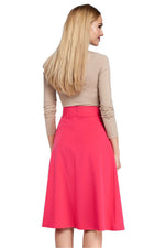 Knelengde Skjørt Moe til dame fra MS StyleHaven, laget av polyester; Viskose, farge Rosa, størrelse s, med 45720 ermer, perfekt til casual; dress