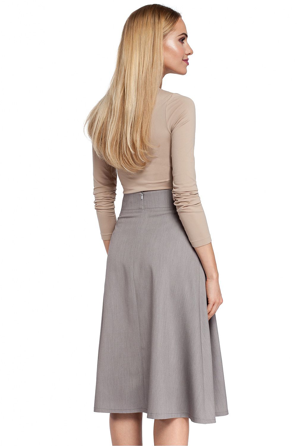 Knelengde Skjørt Moe til dame fra MS StyleHaven, laget av polyester; Viskose, farge Rosa, størrelse XL, med 45720 ermer, perfekt til casual; dress