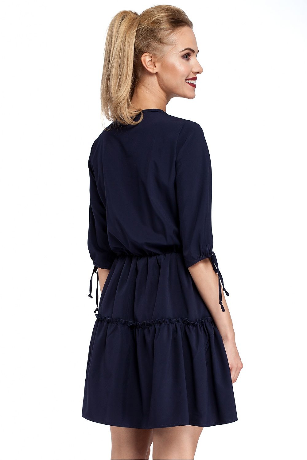 Mini Dagkjole Moe til dame fra MS StyleHaven, laget av polyester, farge Marineblå, størrelse L, med 45720 ermer, perfekt til casual; dress
