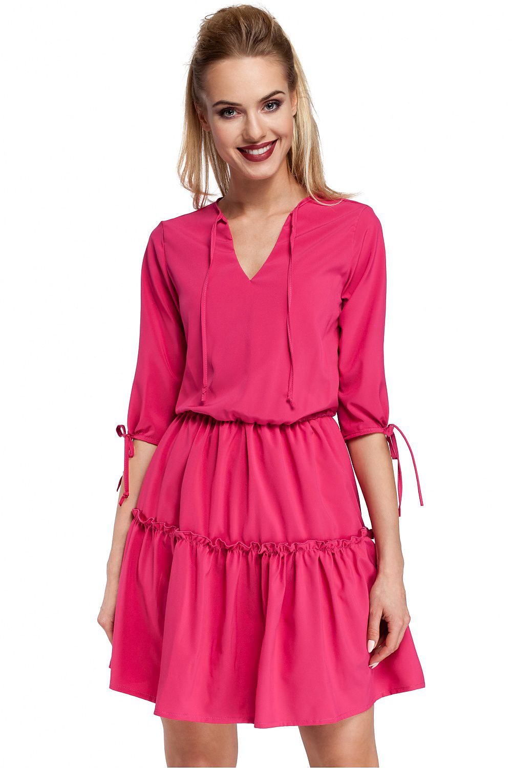 Mini Dagkjole Moe til dame fra MS StyleHaven, laget av polyester, farge Marineblå, størrelse XL, med 45720 ermer, perfekt til casual; dress