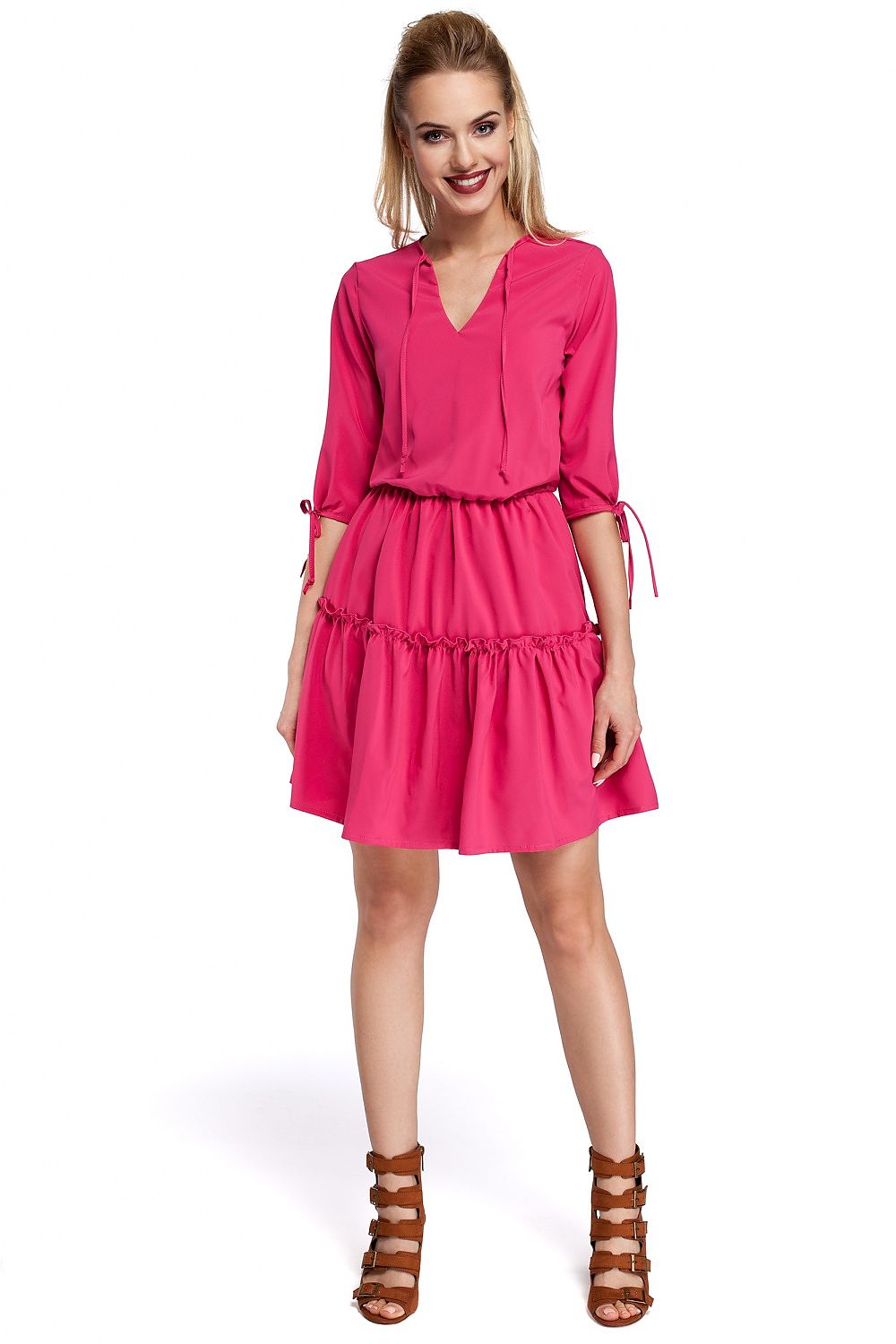 Mini Dagkjole Moe til dame fra MS StyleHaven, laget av polyester, farge Marineblå, størrelse XXL, med 45720 ermer, perfekt til casual; dress