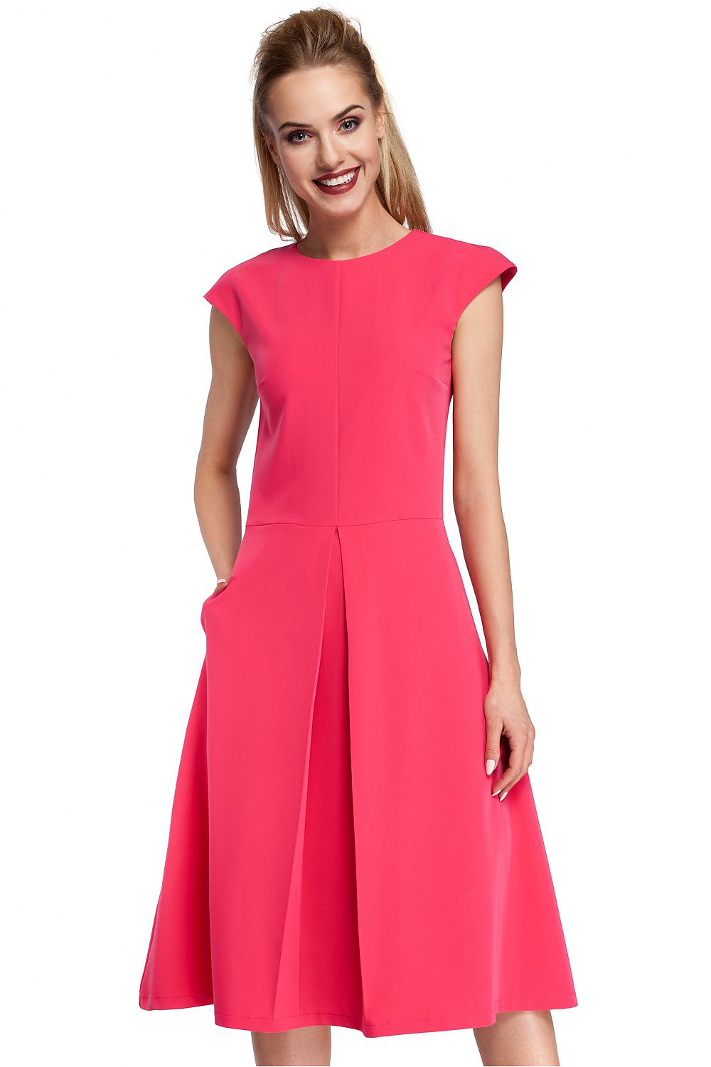 Dagkjole Moe til dame fra MS StyleHaven, laget av polyester; Viskose, farge Marineblå, størrelse XL, med short ermer, perfekt til casual; dress