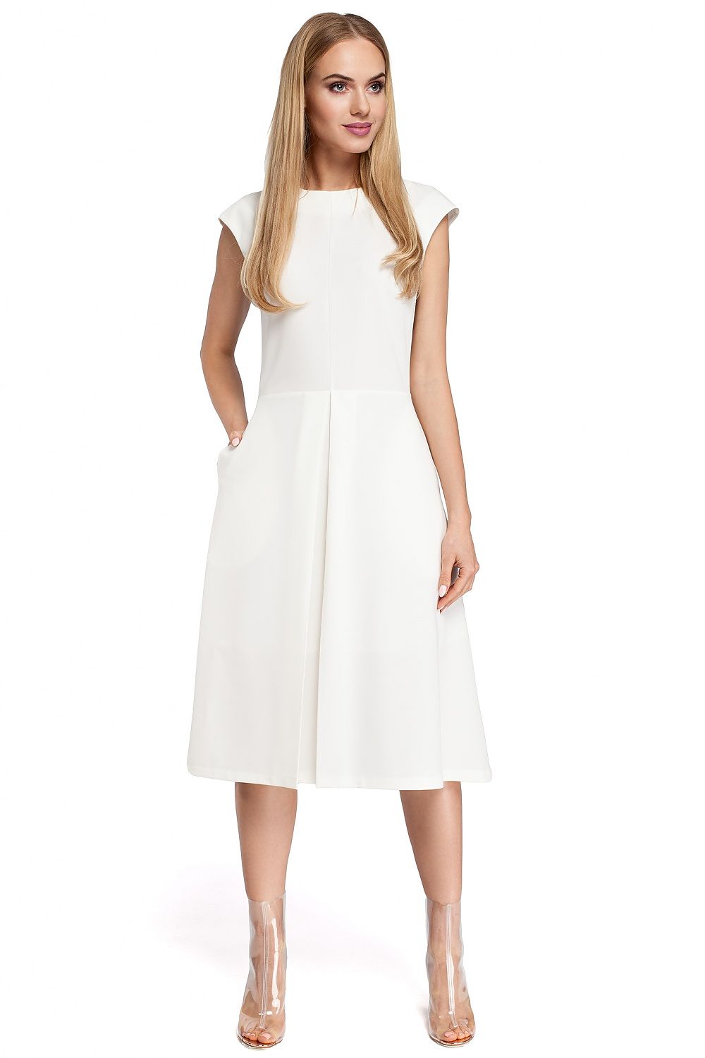 Dagkjole Moe til dame fra MS StyleHaven, laget av polyester; Viskose, farge Grå, størrelse s, med short ermer, perfekt til casual; dress