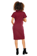 Praktisk komfort gravidkjole fra PeeKaBoo til dame fra MS StyleHaven, laget av Bomull; Elastan, farge Rød, størrelse XL, med 3-4; short ermer, perfekt til casual; dress