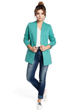 BeWear Elegant Cotton Knit Jacket til dame fra MS StyleHaven, laget av Bomull, farge Grå, størrelse XXL, med long ermer, perfekt til dress