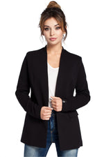 BeWear Elegant Cotton Knit Jacket til dame fra MS StyleHaven, laget av Bomull, farge Grønn, størrelse M, med long ermer, perfekt til dress