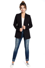 BeWear Elegant Cotton Knit Jacket til dame fra MS StyleHaven, laget av Bomull, farge Grønn, størrelse L, med long ermer, perfekt til dress