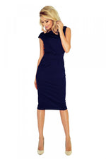 SARA Midi-kjole fra Numoco – flatterende høymodell med lommer til dame fra MS StyleHaven, laget av polyester, farge Rød, størrelse M, med short; sleeveless ermer, perfekt til casual; dress