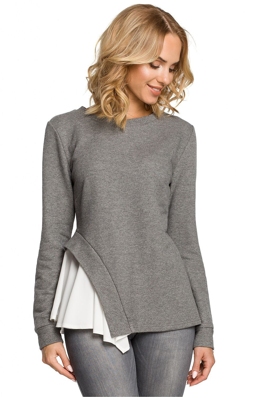 Bluse Moe til dame fra MS StyleHaven, laget av Bomull; polyester, farge Rosa, størrelse M, med long ermer, perfekt til casual; dress