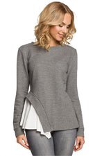 Bluse Moe til dame fra MS StyleHaven, laget av Bomull; polyester, farge Rosa, størrelse M, med long ermer, perfekt til casual; dress
