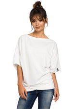 Ribbete genser i skjønnhetsstørrelse - BeWear til dame fra MS StyleHaven, laget av Bomull; polyester, farge beige, størrelse S/M, med long ermer, perfekt til dress