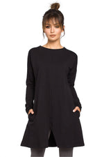 Tunika BeWear til dame fra MS StyleHaven, laget av Bomull; polyester, farge Svart, størrelse S/M, med long ermer, perfekt til dress