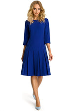 Korte ermer Dagkjole Moe til dame fra MS StyleHaven, laget av polyester; Viskose, farge Blå, størrelse s, med 45720 ermer, knee lengde, kjolestil sheath, perfekt til casual; dress
