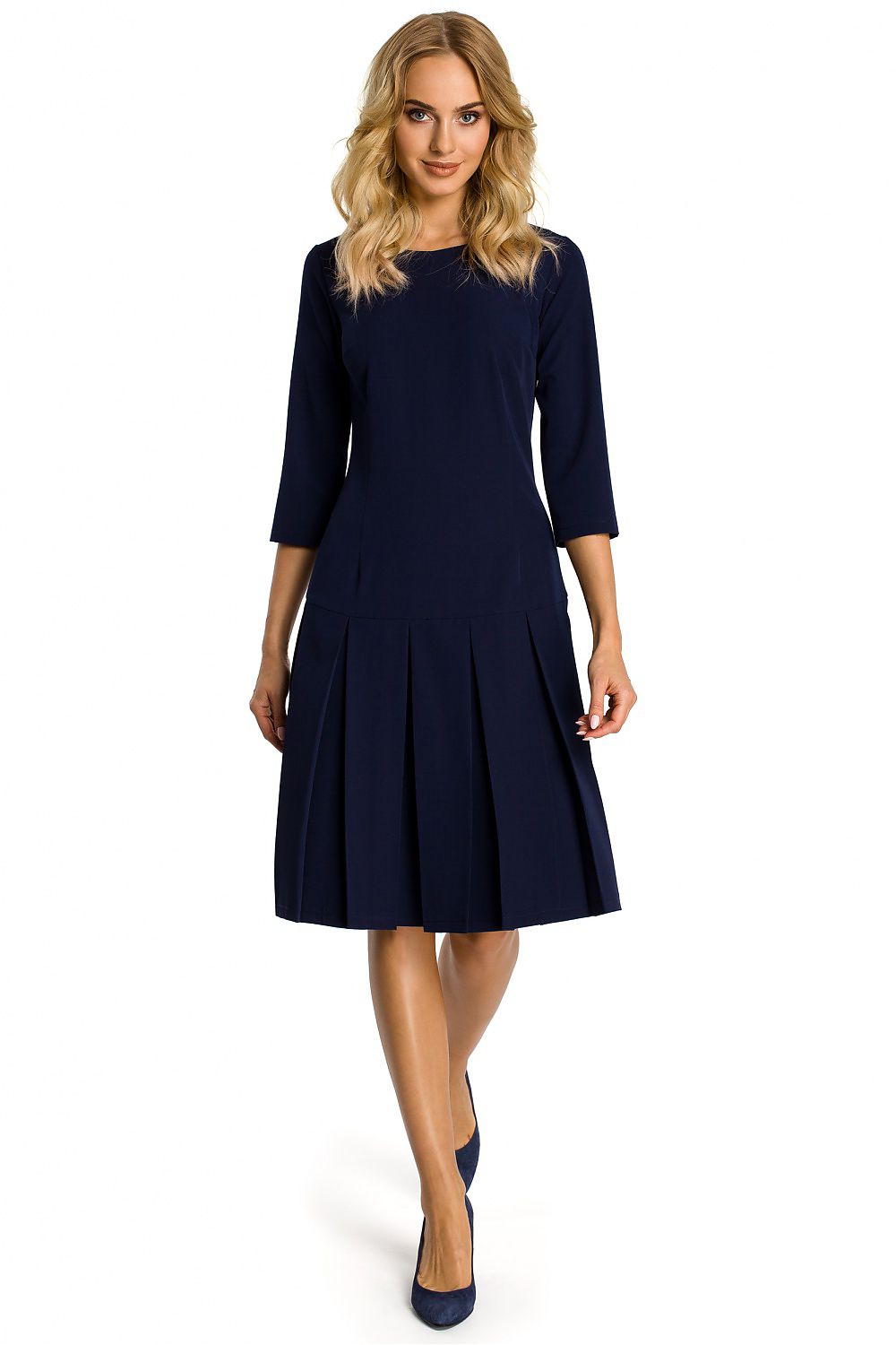 Korte ermer Dagkjole Moe til dame fra MS StyleHaven, laget av polyester; Viskose, farge Blå, størrelse XXL, med 45720 ermer, perfekt til casual; dress