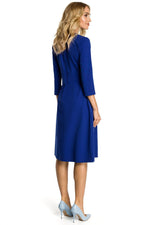 Stretch Dagkjole Moe til dame fra MS StyleHaven, laget av polyester; Viskose, farge Blå, størrelse M, med 45720 ermer, perfekt til casual; dress