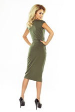 SARA Midi-kjole fra Numoco – flatterende høymodell med lommer til dame fra MS StyleHaven, laget av polyester, farge Marineblå, størrelse XS, med short; sleeveless ermer, perfekt til casual; dress