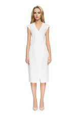 Cocktailkjole Stylove til dame fra MS StyleHaven, laget av Viskose; polyester; Elastan-1, farge beige, størrelse s, med short ermer, knee-1 lengde, kjolestil sheath, perfekt til dress