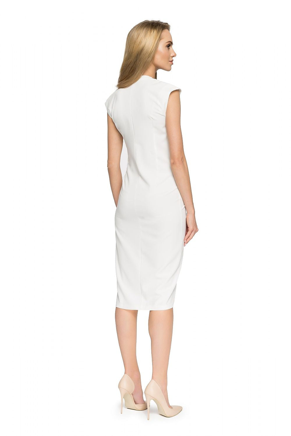 Cocktailkjole Stylove til dame fra MS StyleHaven, laget av Viskose; polyester; Elastan-1, farge beige, størrelse M, med short ermer, perfekt til dress