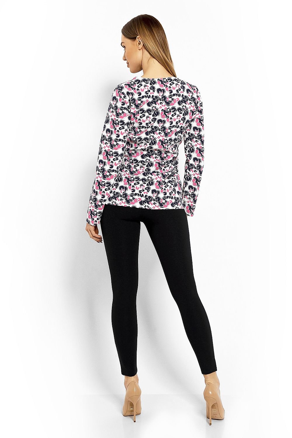 Wrap gravidbluse fra PeeKaBoo til dame fra MS StyleHaven, laget av Elastan; Bomull, farge Flerfarget, størrelse XXL, med long ermer, perfekt til casual; dress