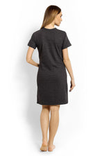 Nursing Nightshirt fra PeeKaBoo til dame fra MS StyleHaven, laget av Elastan; Bomull, farge Grå 2, størrelse XXL, med 3-4; long ermer, perfekt til casual; dress