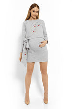 Sykepleie kjole fra PeeKaBoo til dame fra MS StyleHaven, laget av Bomull; Elastan, farge Grå, størrelse L/XL, med 3-4; long ermer, perfekt til casual; dress