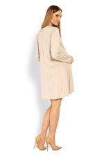 Trapesformet fødselskjole fra PeeKaBoo til dame fra MS StyleHaven, laget av polyester; Viskose, farge beige, størrelse XXL, med long ermer, perfekt til casual; dress