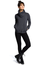 Sporty Genser med høy krage - BeWear til dame fra MS StyleHaven, laget av Bomull, farge Fiolett, størrelse XXL, med long ermer, perfekt til dress