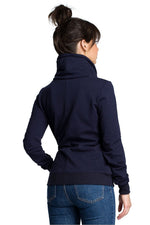 Sporty Genser med høy krage - BeWear til dame fra MS StyleHaven, laget av Bomull, farge Grå, størrelse XL, med long ermer, perfekt til dress