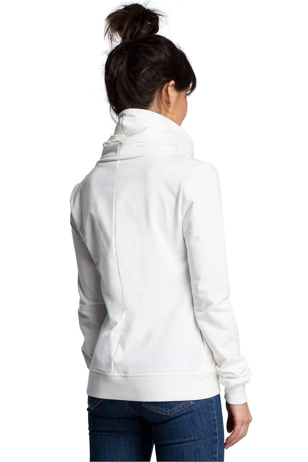 Sporty Genser med høy krage - BeWear til dame fra MS StyleHaven, laget av Bomull, farge Fiolett 2, størrelse XXL, med long ermer, perfekt til dress