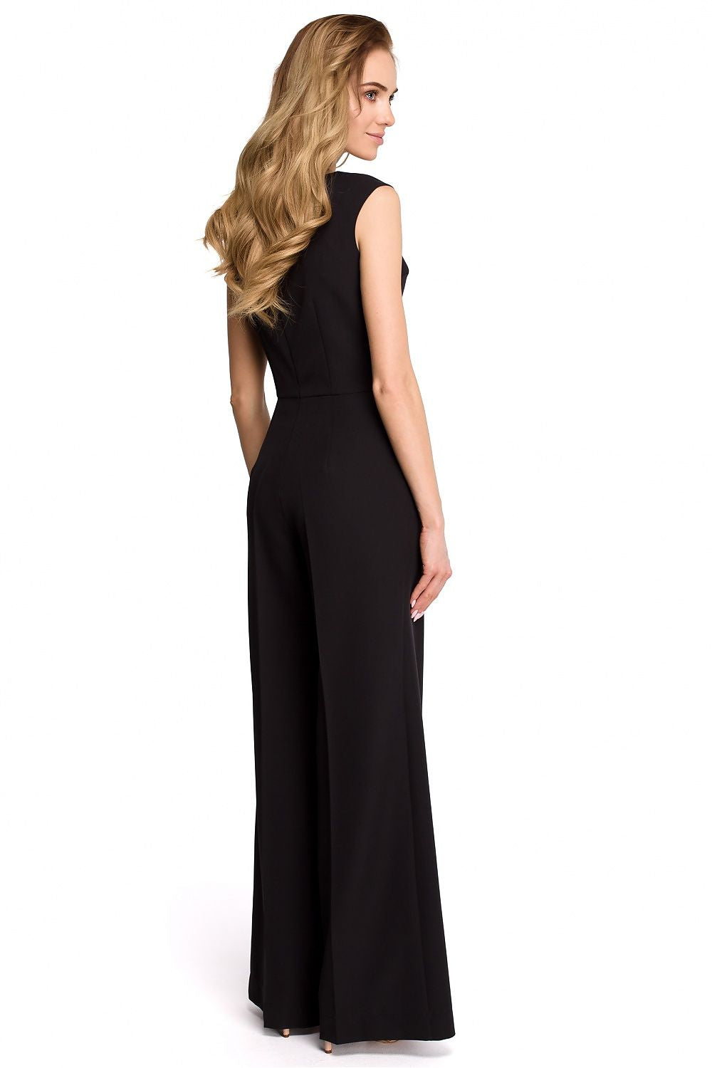 Jumpsuit Stylove til dame fra MS StyleHaven, laget av polyester, farge Marineblå, størrelse L, med sleeveless ermer, perfekt til dress