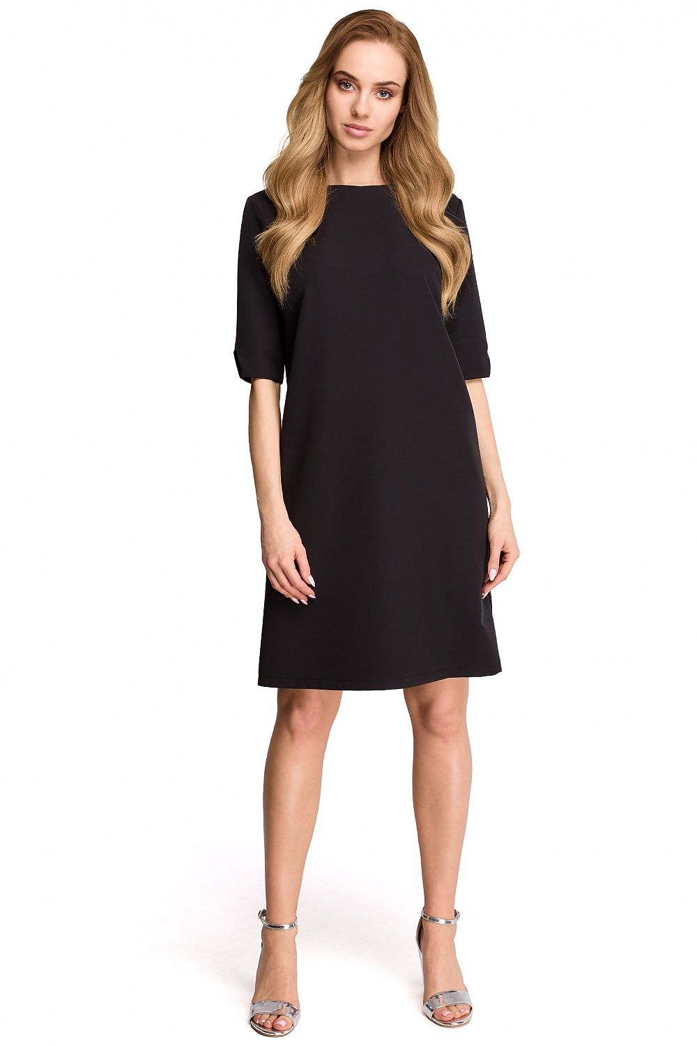 Dagkjole Stylove til dame fra MS StyleHaven, laget av polyester, farge Svart, størrelse s, med lang ermer, knee lengde, kjolestil sheath, perfekt til dress