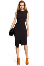Dagkjole Stylove til dame fra MS StyleHaven, laget av polyester, farge Marineblå, størrelse M, med sleeveless ermer, perfekt til dress