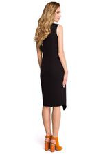 Dagkjole Stylove til dame fra MS StyleHaven, laget av polyester, farge Marineblå, størrelse L, med sleeveless ermer, perfekt til dress
