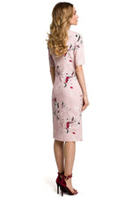 Klassisk Dagkjole Moe til dame fra MS StyleHaven, laget av polyester, farge Rosa, størrelse M, med short ermer, perfekt til casual; dress