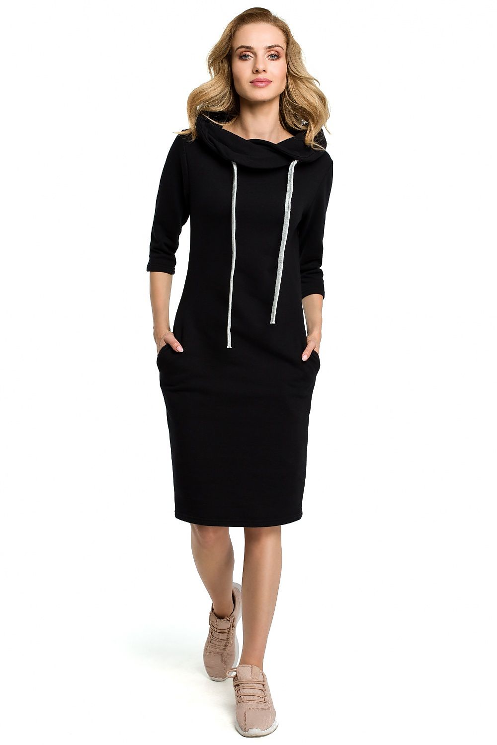 Strikke Dagkjole Moe til dame fra MS StyleHaven, laget av Bomull; polyester, farge Rosa, størrelse M, med 45720 ermer, perfekt til casual; dress