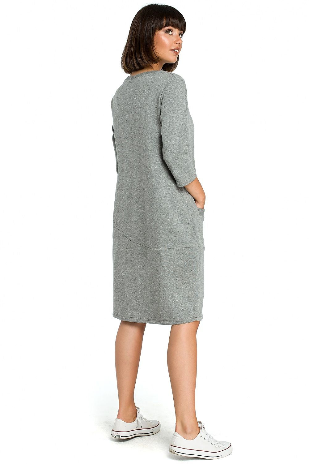 Dagskjole BeWear til dame fra MS StyleHaven, laget av polyester, farge Svart, størrelse XL, med long ermer, perfekt til dress
