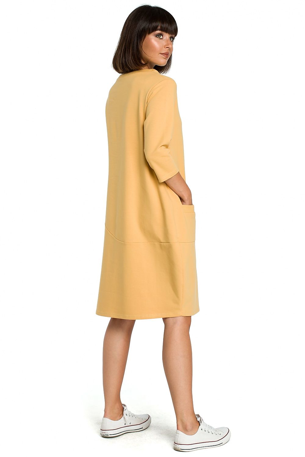 Dagskjole BeWear til dame fra MS StyleHaven, laget av polyester, farge Grå, størrelse s, med long ermer, perfekt til dress