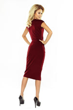 SARA Midi-kjole fra Numoco – flatterende høymodell med lommer til dame fra MS StyleHaven, laget av polyester, farge Grønn, størrelse M, med short; sleeveless ermer, perfekt til casual; dress