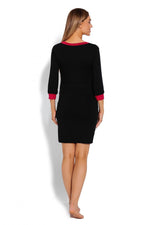 Elegant Touch Nattskjorte til gravide - PeeKaBoo til dame fra MS StyleHaven, laget av Viskose; Elastan, farge Svart, størrelse XXL, med long; cap ermer, perfekt til casual; dress