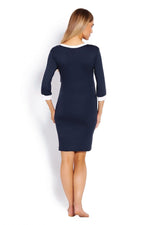 Elegant Touch Nattskjorte til gravide - PeeKaBoo til dame fra MS StyleHaven, laget av Viskose; Elastan, farge Marineblå, størrelse XXL, med long; cap ermer, perfekt til casual; dress
