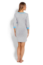 Elegant Touch Nattskjorte til gravide - PeeKaBoo til dame fra MS StyleHaven, laget av Viskose; Elastan, farge Grå, størrelse XXL, med long; cap ermer, perfekt til casual; dress