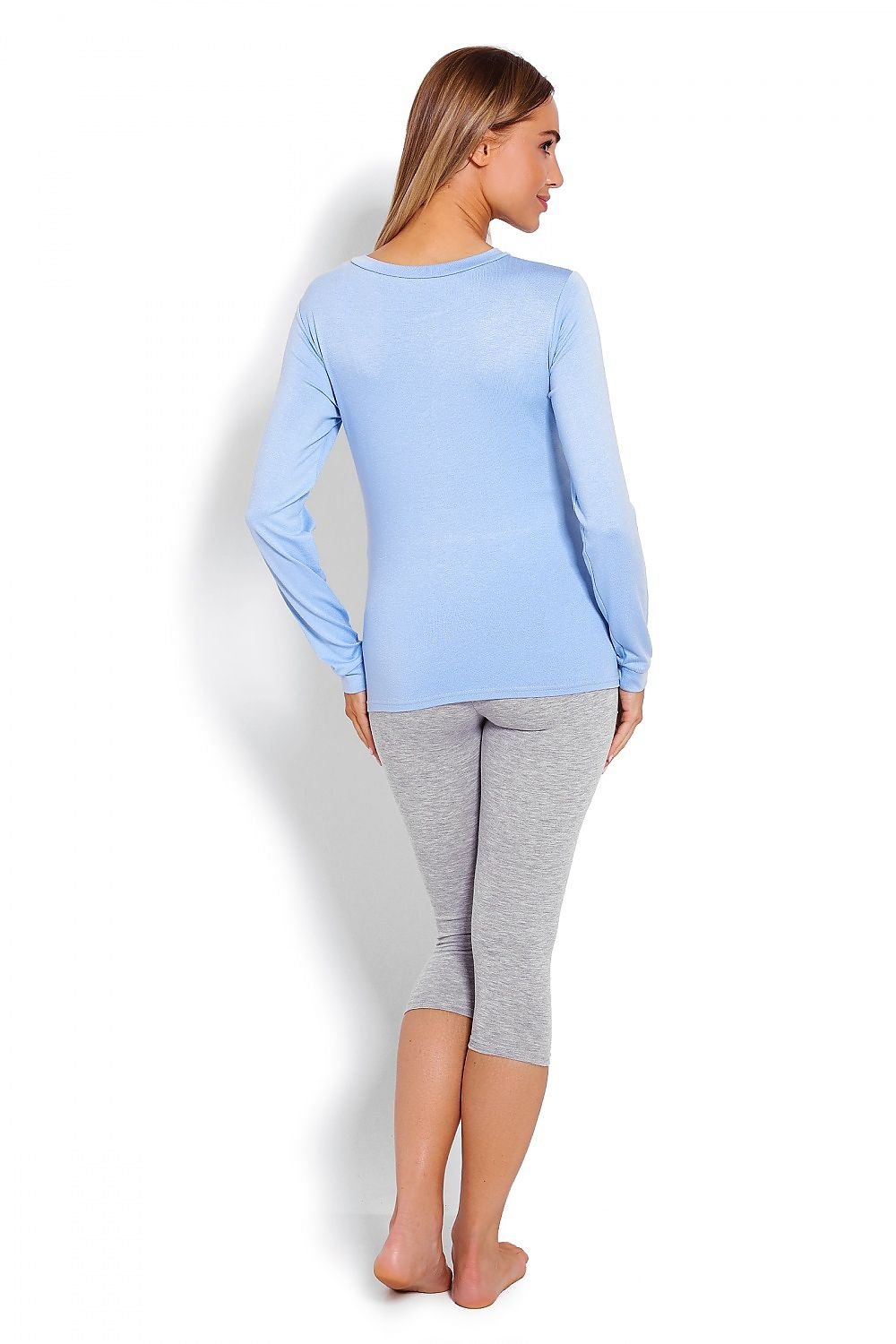 Maternity & Nursing Pyjamas - PeeKaBoo til dame fra MS StyleHaven, laget av Viskose; Elastan, farge Blå, størrelse XXL, med long; cap ermer, perfekt til casual; dress