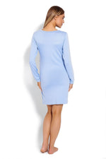 Cloudy Nattskjorte til gravide - PeeKaBoo til dame fra MS StyleHaven, laget av Viskose; Elastan, farge Blå, størrelse XXL, med long; cap ermer, perfekt til casual; dress