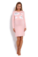Cloudy Nattskjorte til gravide - PeeKaBoo til dame fra MS StyleHaven, laget av Viskose; Elastan, farge Rosa, størrelse L/XL, med long; cap ermer, perfekt til casual; dress