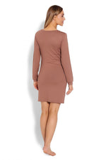 Cloudy Nattskjorte til gravide - PeeKaBoo til dame fra MS StyleHaven, laget av Viskose; Elastan, farge beige, størrelse XXL, med long; cap ermer, perfekt til casual; dress