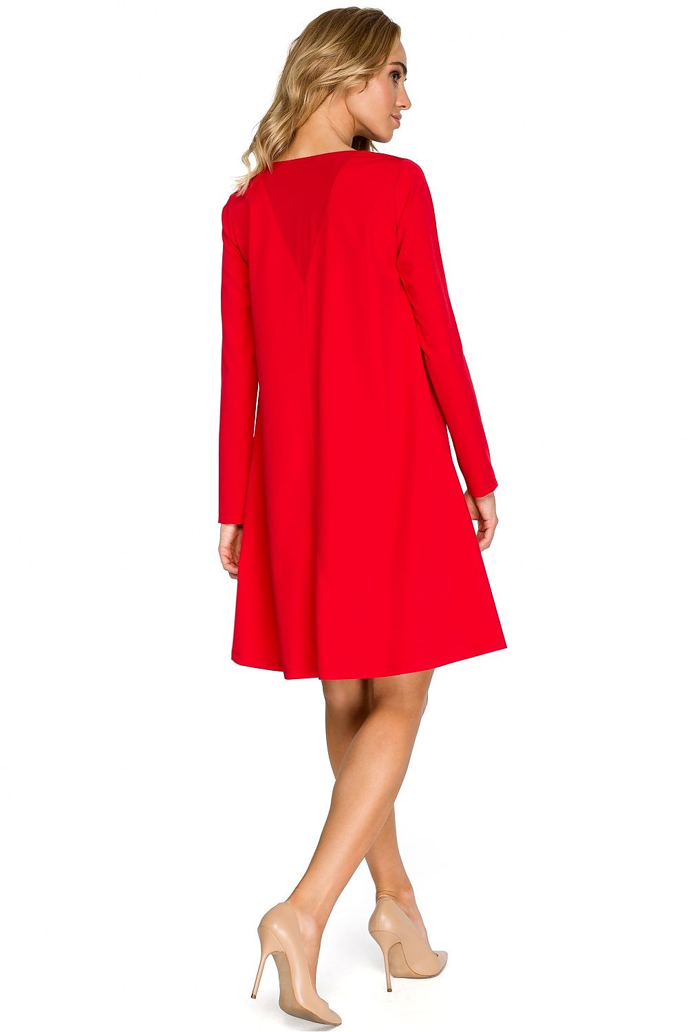 Cocktailkjole Stylove til dame fra MS StyleHaven, laget av polyester; Viskose, farge Rød, størrelse M, med long ermer, perfekt til dress