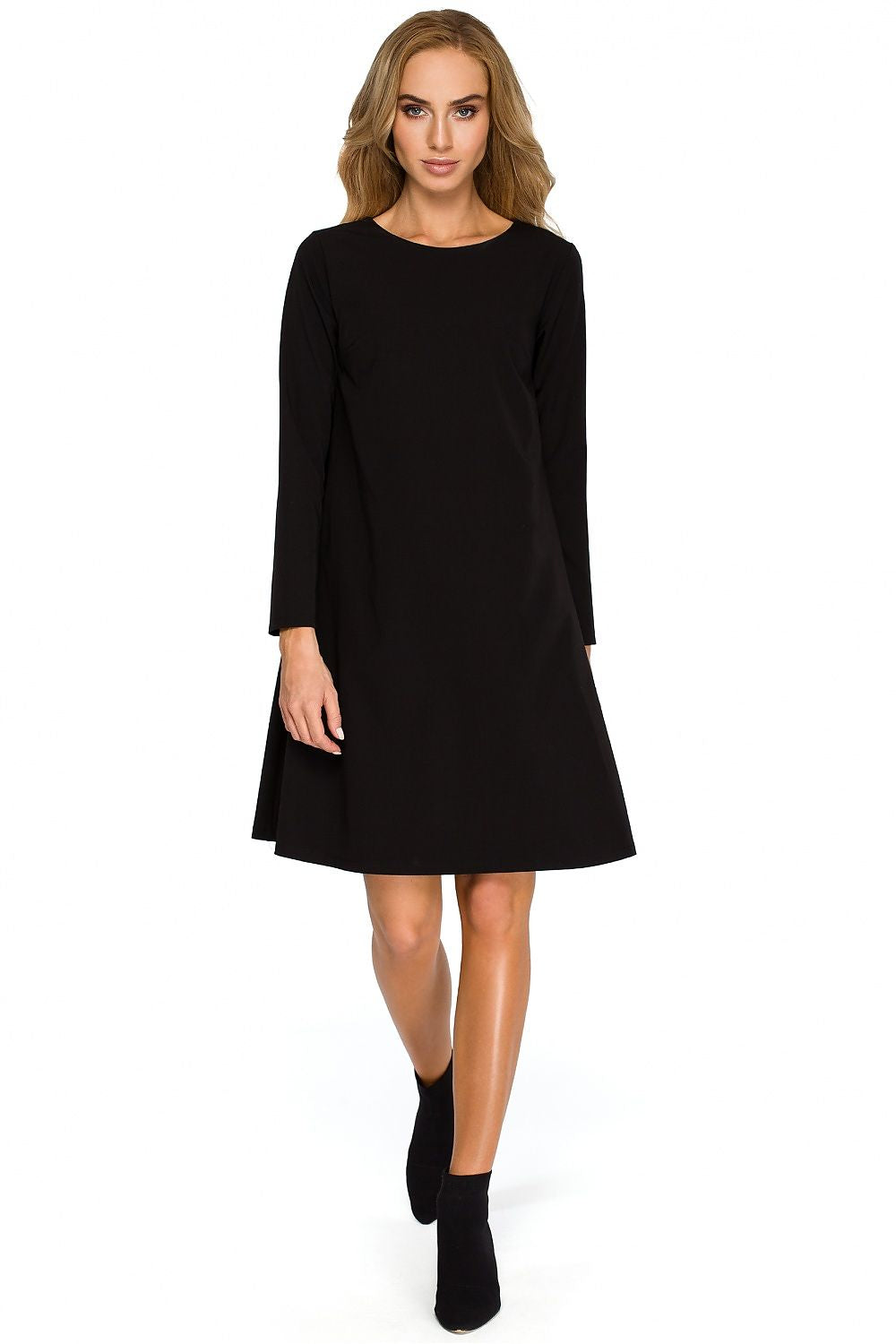 Cocktailkjole Stylove til dame fra MS StyleHaven, laget av polyester; Viskose, farge Marineblå, størrelse M, med long ermer, perfekt til dress