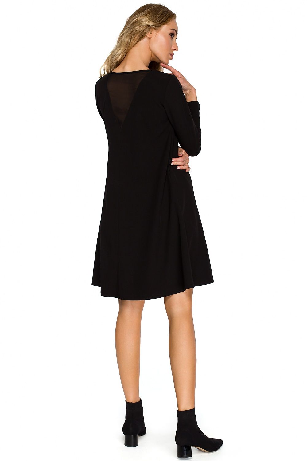 Cocktailkjole Stylove til dame fra MS StyleHaven, laget av polyester; Viskose, farge Marineblå, størrelse L, med long ermer, perfekt til dress